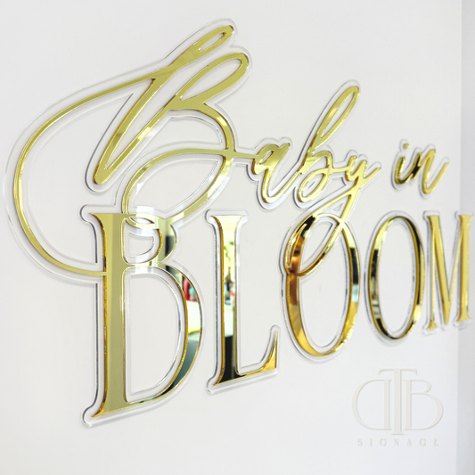 Luxe Baby in Bloom | Signage for Baby Shower | Double Layered Acrylic