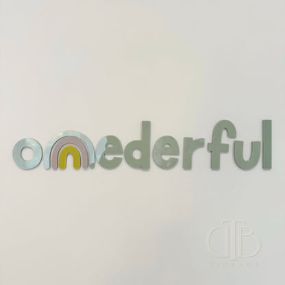 Onederful Birthday Acrylic Signage | Birthday Signage | Single Layer Acrylic