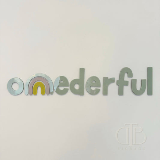 Onederful Birthday Acrylic Signage | Birthday Signage | Single Layer Acrylic