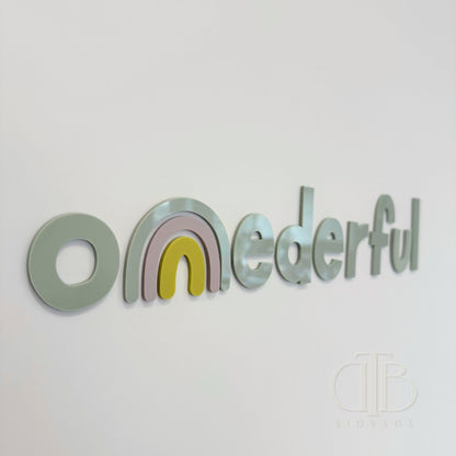 Onederful Birthday Acrylic Signage | Birthday Signage | Single Layer Acrylic