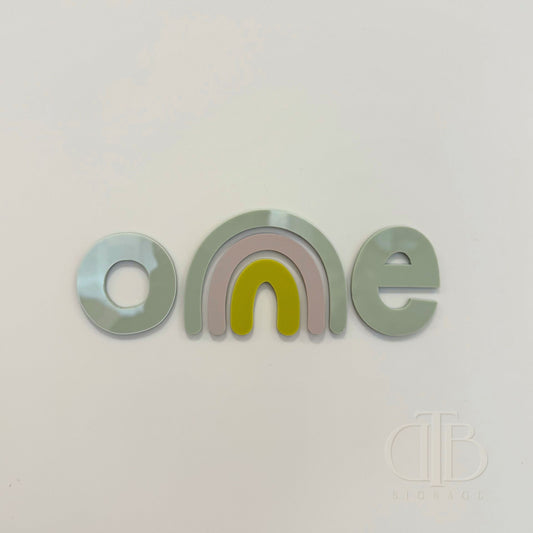 Rainbow One Birthday Acrylic Signage | Birthday Signage | Single Layer Acrylic