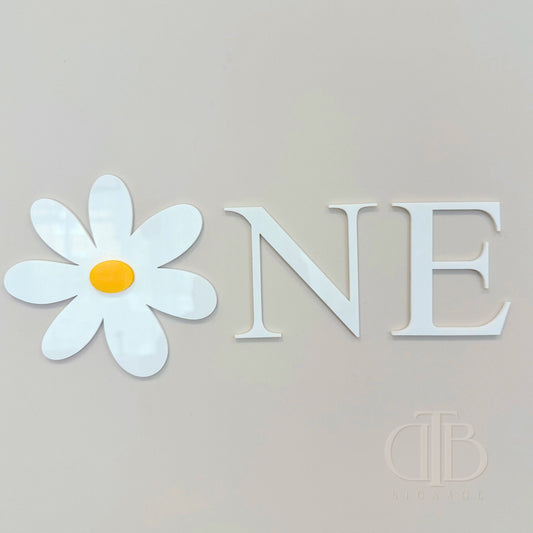 Flower One Birthday Acrylic Signage | Birthday Signage | Single Layer Acrylic