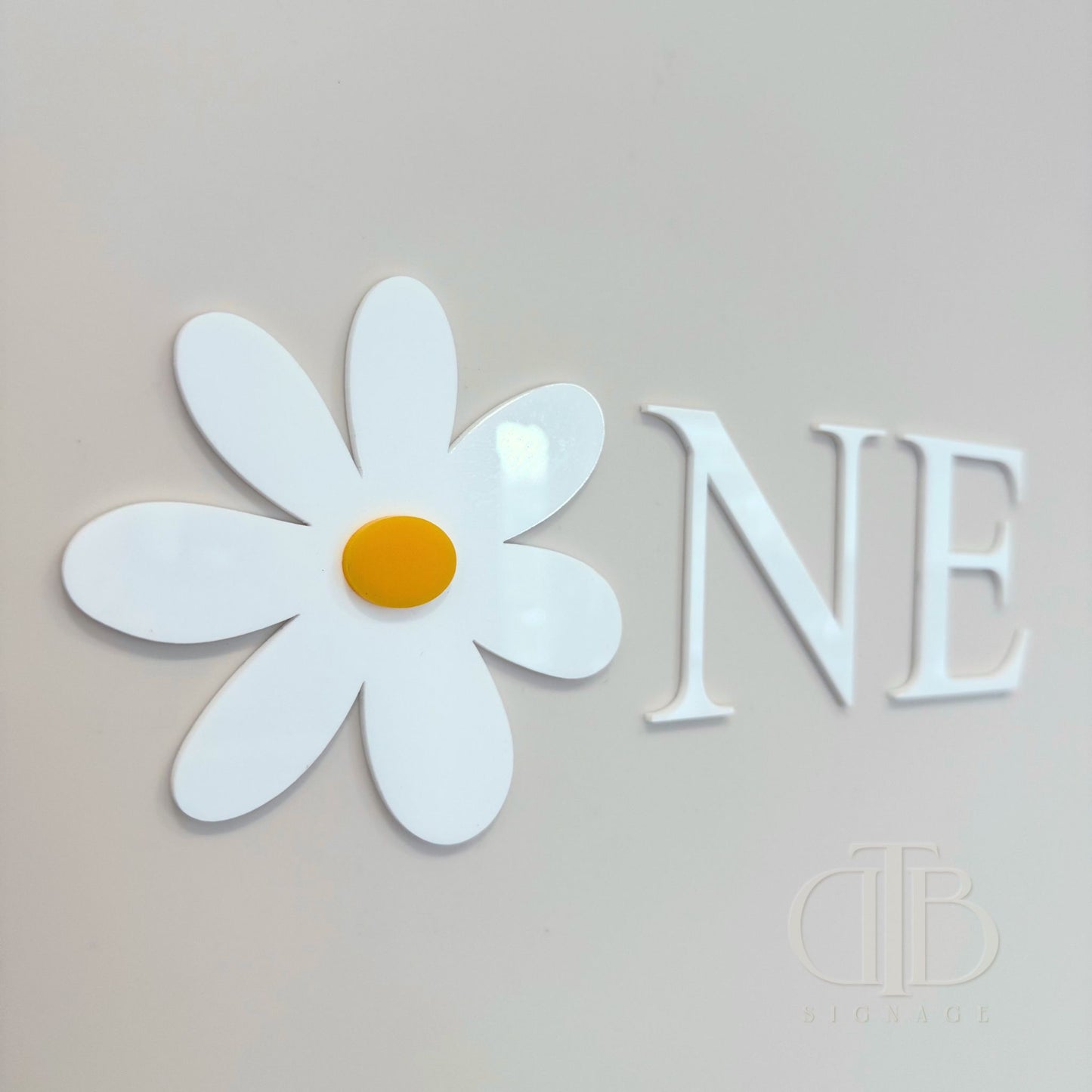 Flower One Birthday Acrylic Signage | Birthday Signage | Single Layer Acrylic