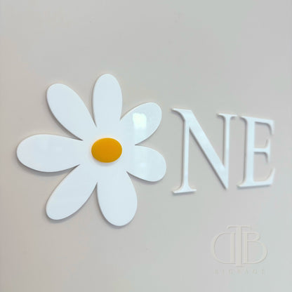 Flower One Birthday Acrylic Signage | Birthday Signage | Single Layer Acrylic