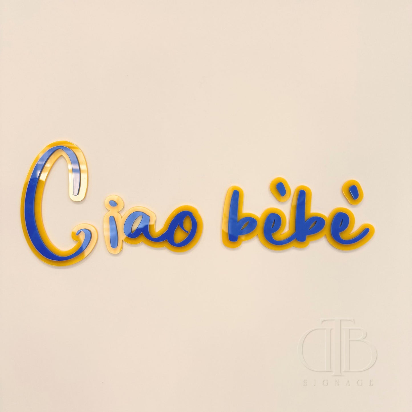CIAO BEBE Signage | Baby Shower Signage | Double Layer Acrylic