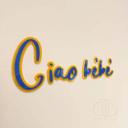 CIAO BEBE Signage | Baby Shower Signage | Double Layer Acrylic