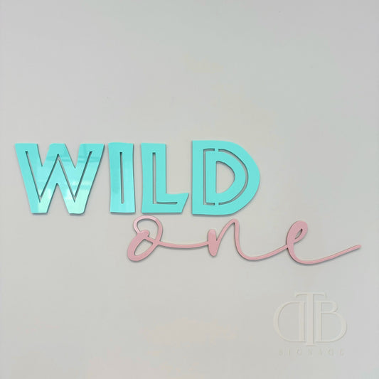 Wild ONE Acrylic Signage | Birthday Signage | Jungle Theme | Single Layer Acrylic