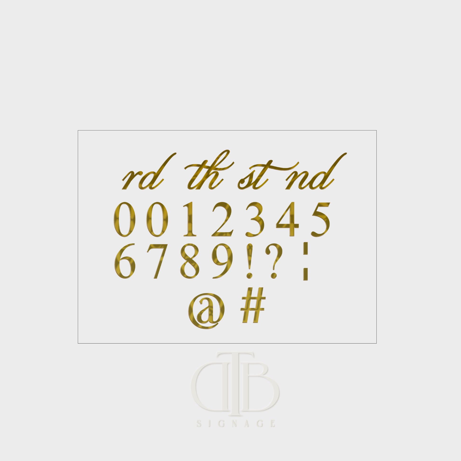 Gold text and numbers on a white background with 'DB' logo.