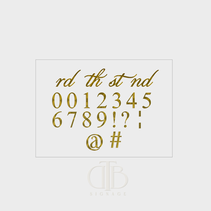 Gold text and numbers on a white background with 'DB' logo.