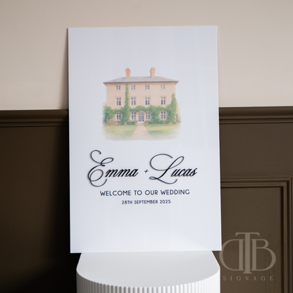 Premium Acrylic Wedding Entrance Welcome Board with Venue Print