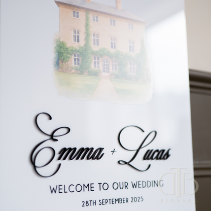 Premium Acrylic Wedding Entrance Welcome Board with Venue Print