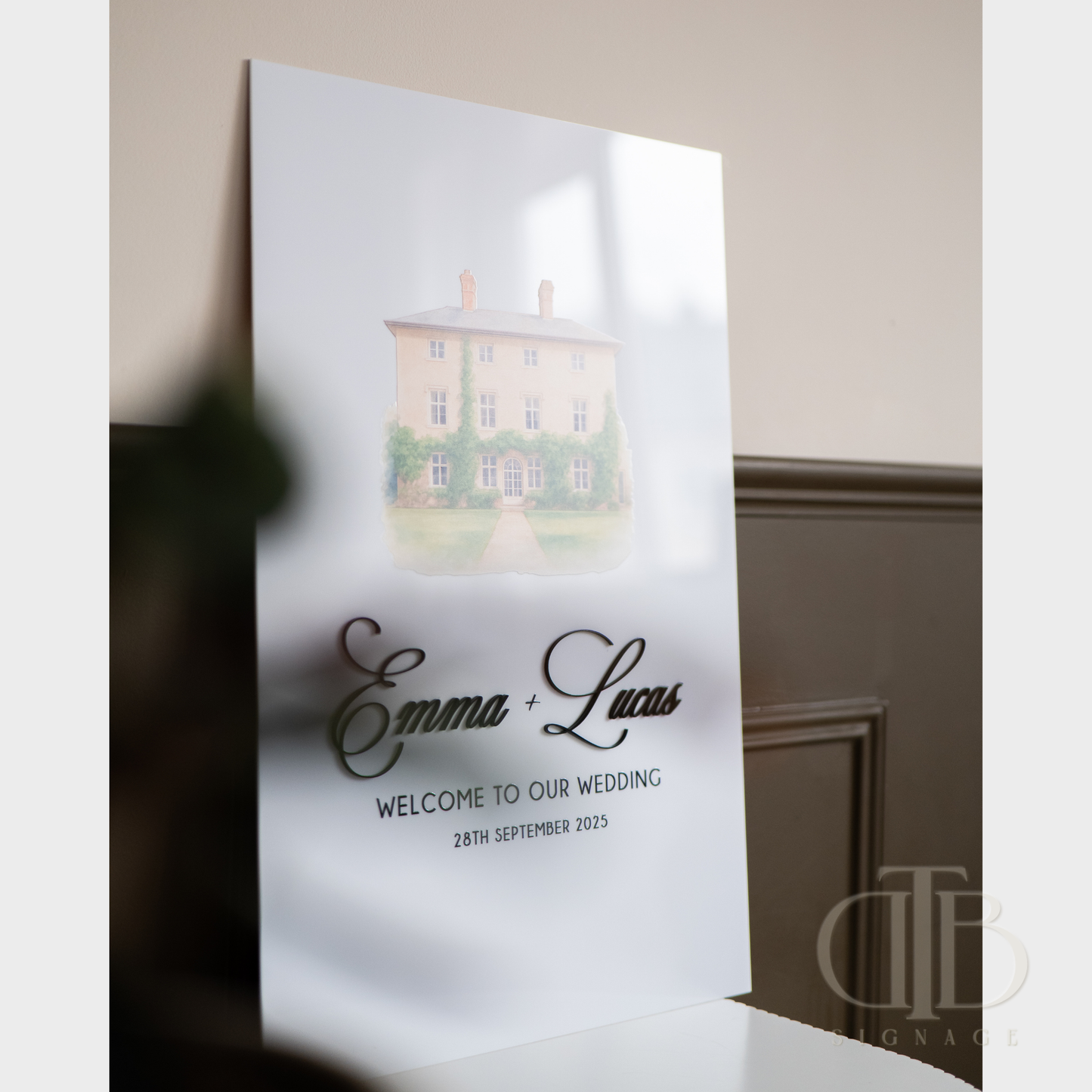 Premium Acrylic Wedding Entrance Welcome Board with Venue Print