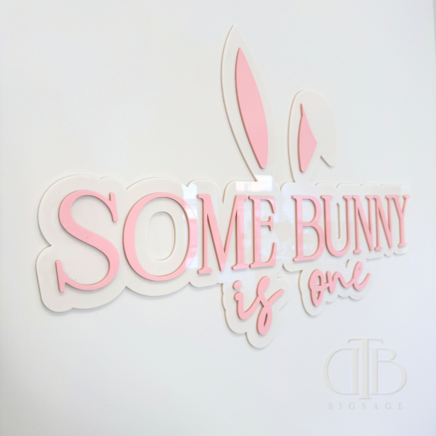 Some Bunny is One Theme Signage | Acrylic Birthday Signage | Double Layer Acrylic
