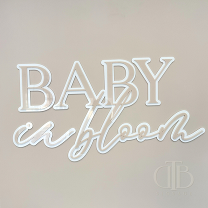 Baby in Bloom | Signage for Baby Shower | Double Layered Acrylic