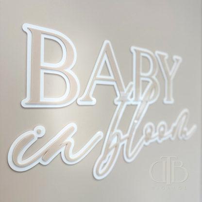Baby in Bloom | Signage for Baby Shower | Double Layered Acrylic