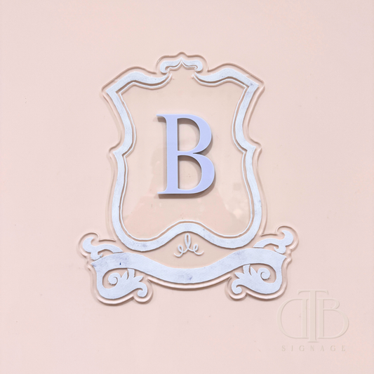 Luxury Crest Wall Sign | Acrylic Signages | Blue Theme