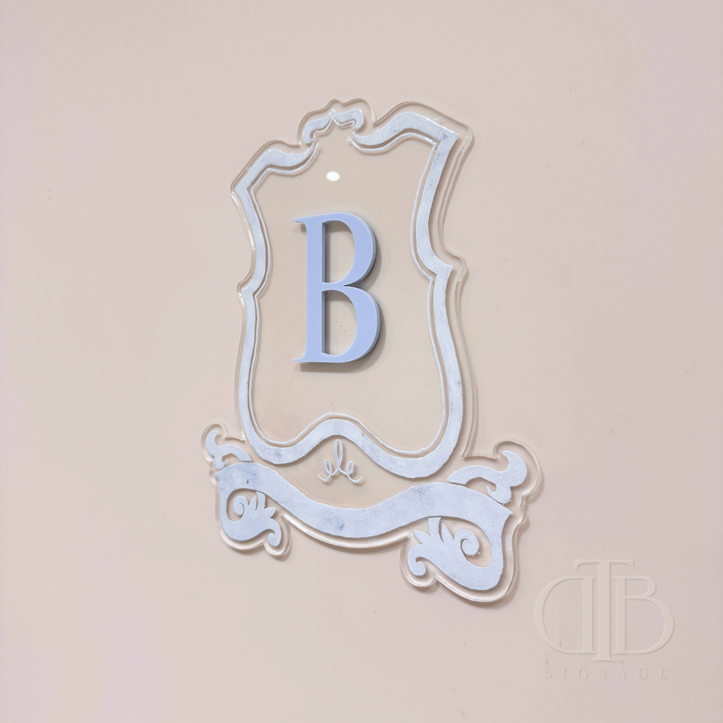 Luxury Crest Wall Sign | Acrylic Signages | Blue Theme
