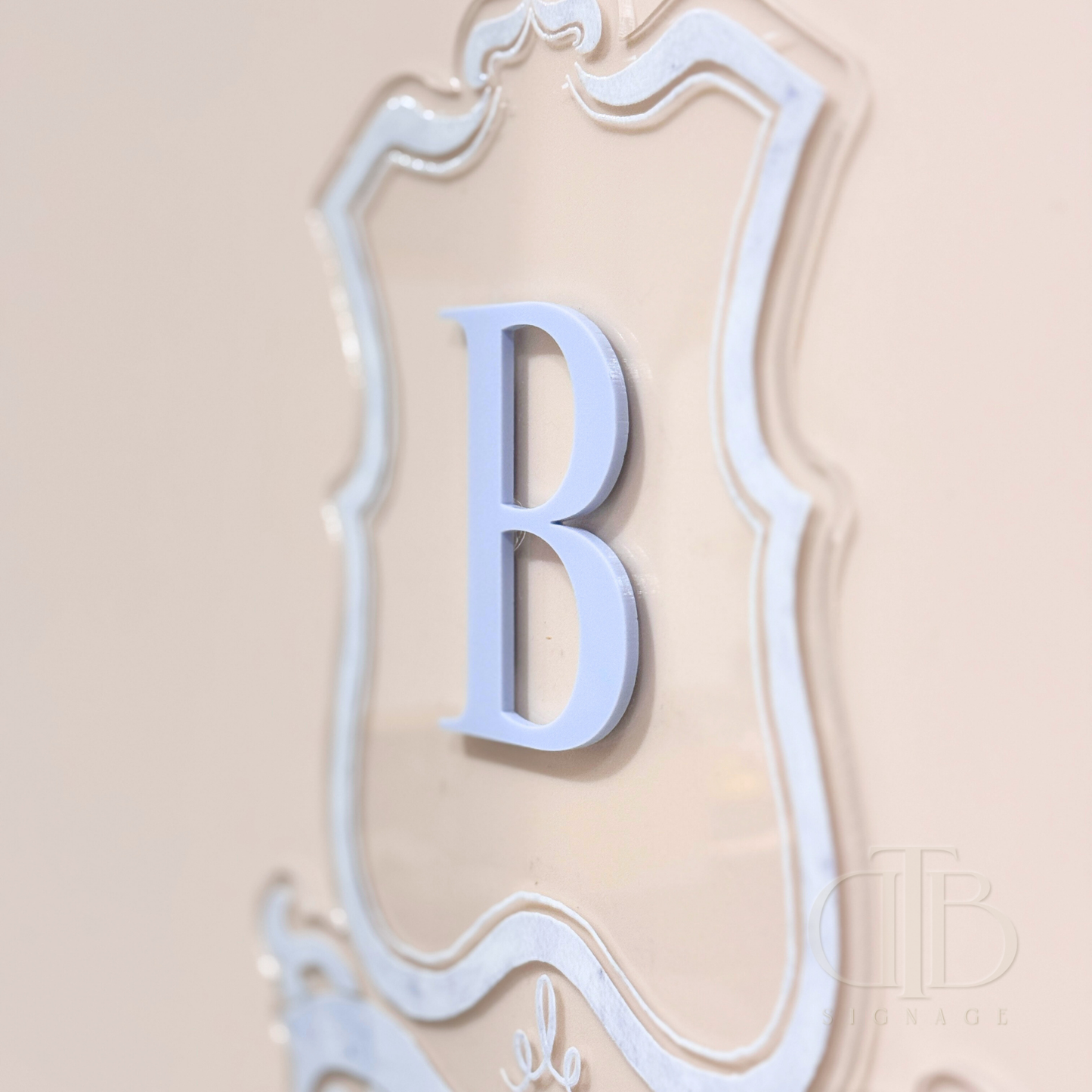 Luxury Crest Wall Sign | Acrylic Signages | Blue Theme