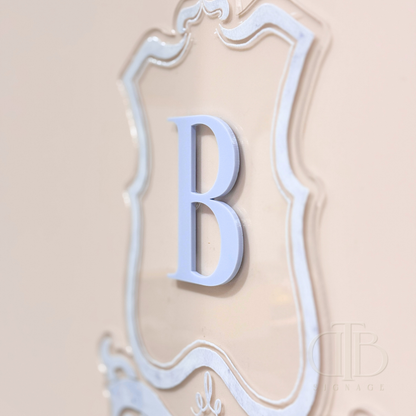 Luxury Crest Wall Sign | Acrylic Signages | Blue Theme