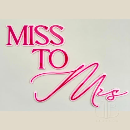 Miss to Mrs Bridal Shower Signage | Double Layer Acrylic