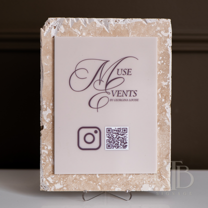 Social Media Sign on Stone and Acrylic
