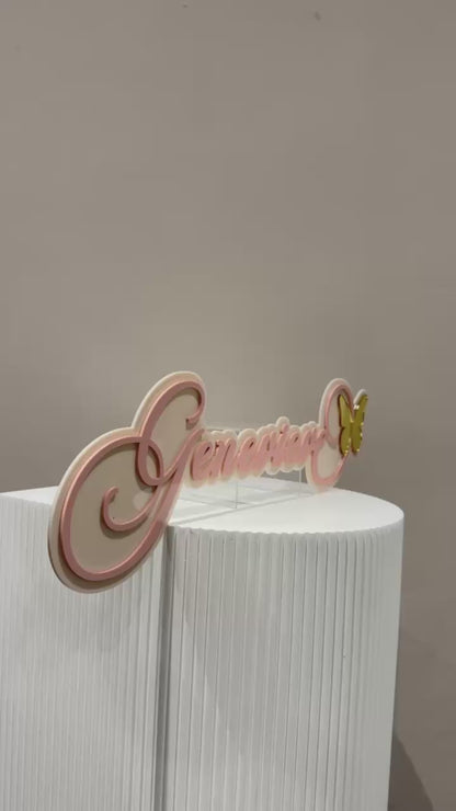 Customised Nursery Acrylic Signage with Butterfly Accent | Double Layer Acrylic