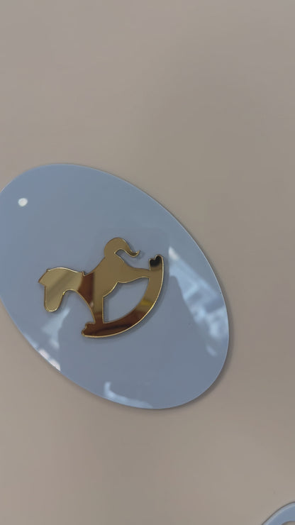 Customised Baby X with Rocking Chair Plaque | Birthday Signage | Nursery Signage | Single Layer Acrylic