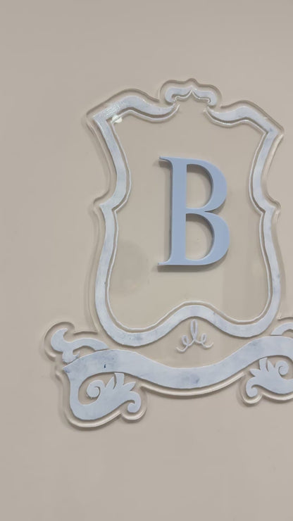Luxury Crest Wall Sign | Acrylic Signages | Blue Theme