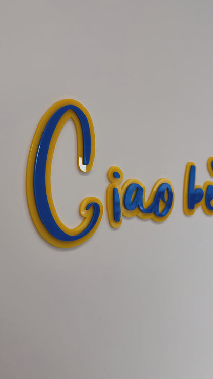 CIAO BEBE Signage | Baby Shower Signage | Double Layer Acrylic