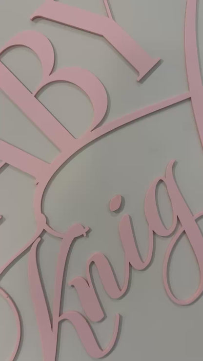 Calligraphic Baby Surname | Signage for Baby Shower | Single Layered Acrylic