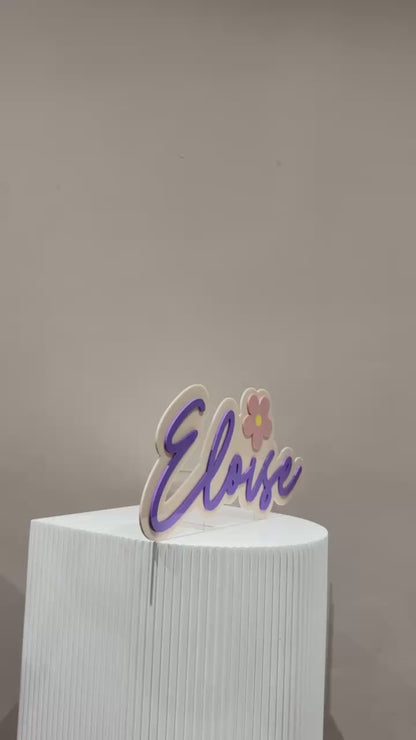 Customised Nursery Acrylic Signage with Flower Accent | Double Layer Acrylic