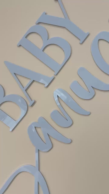 Baby Surname Signage | Signage for Baby Shower | Single Layered Acrylic